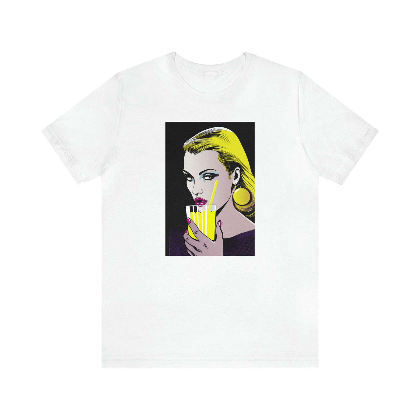 Girl with Lemonade Pop Art - White Premium T-shirt
