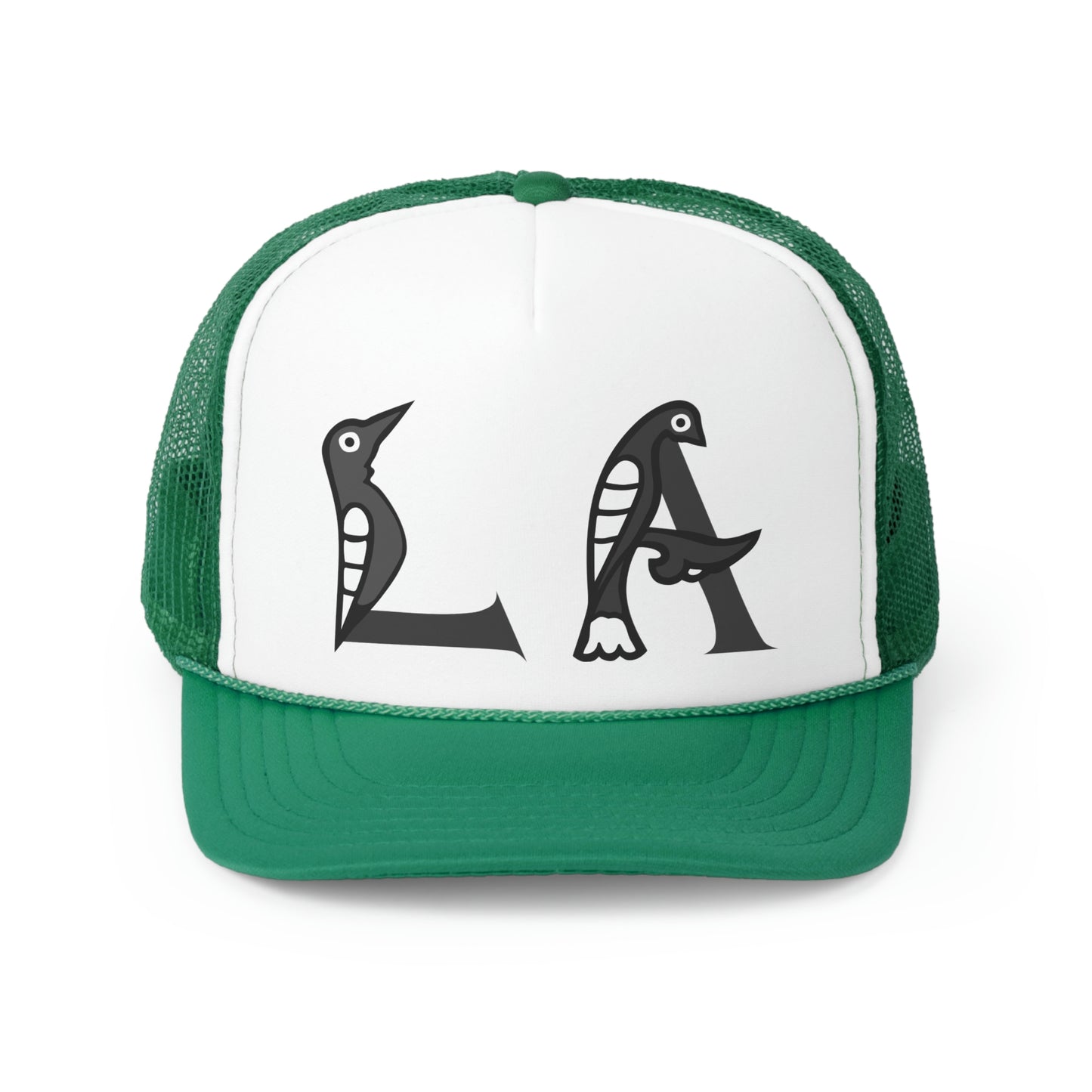 Green LA Bird-Letter Trucker Cap