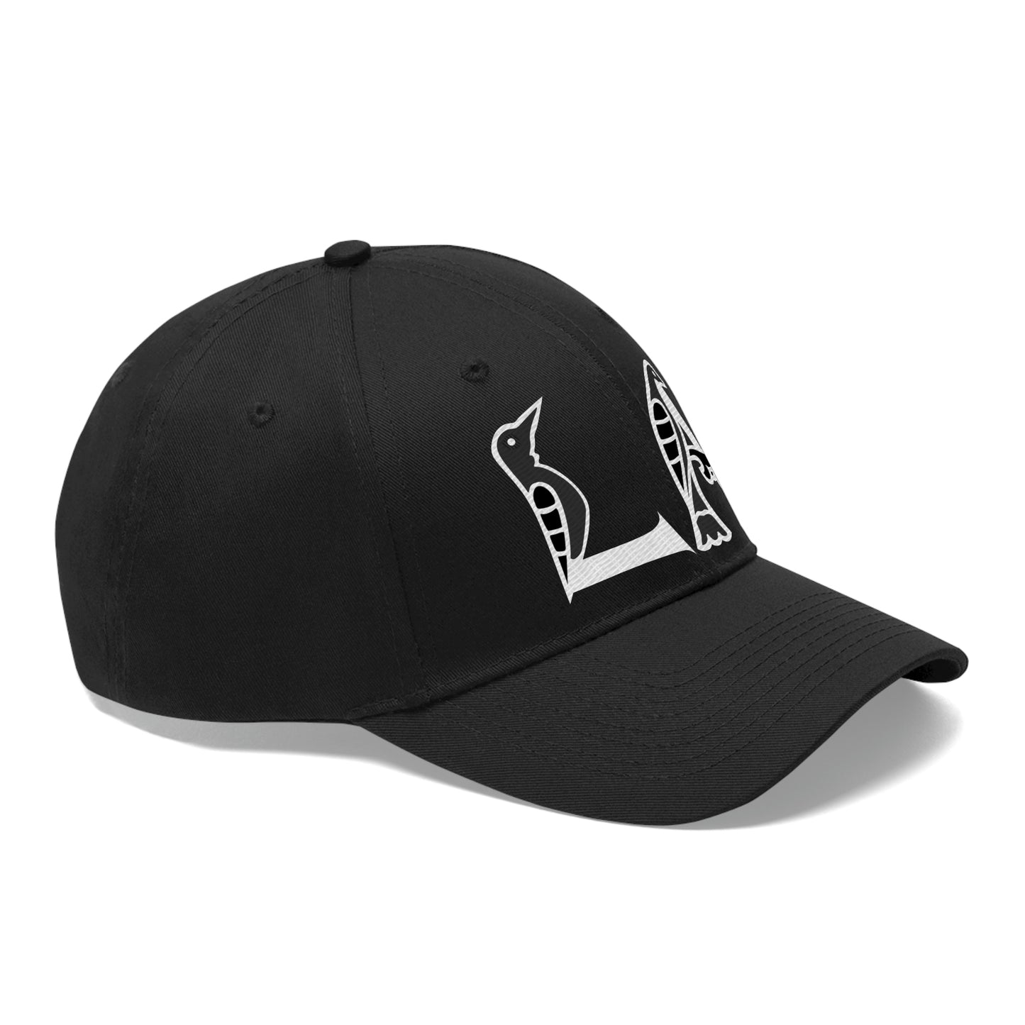 Greyscale LA Bird Letter Logo Twill Hat - Black